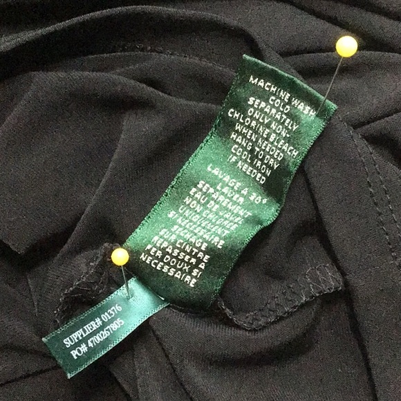 Lauren Black Ruched Lined Jersey with Cap and Bow Sleeves Cocktail Dress - Picture 9 of 16